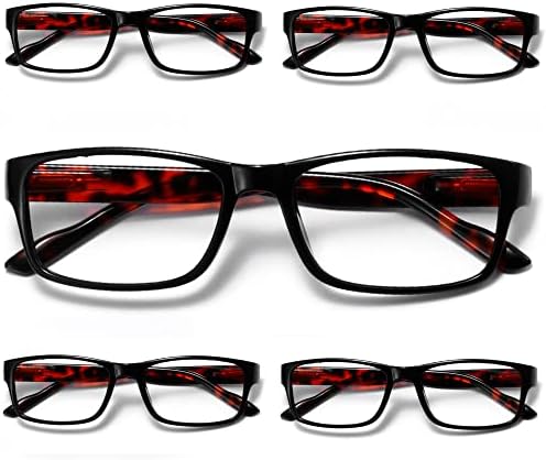 5 Пара Црвени Очила За Читање За Жени Блокирање На Сина Светлина,Машки И Женски Компјутерски Очила Удобност Пролет Шарка Читателите