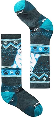 SmartWool Wintersport Целосна перница Поларна мечка шема OTC чорап - млади