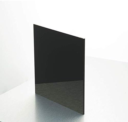 Zerobegin Acryl лист, црна мазна огледало Плексиглас плоча, лесна за сечење, за DIY и професионални проекти, ширина 200мм