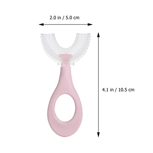 Детска четкичка за заби во форма на деца: 3 парчиња силиконски у тип глава четка за заби цела уста за заби за заби розово розова