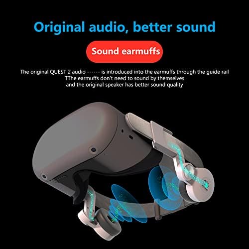 Заштитно покритие VR, погоден за Oculus Quest 2 Earphone VR Втора генерација Earmuff Quest2 Заштитно покритие, компатибилен со лентата