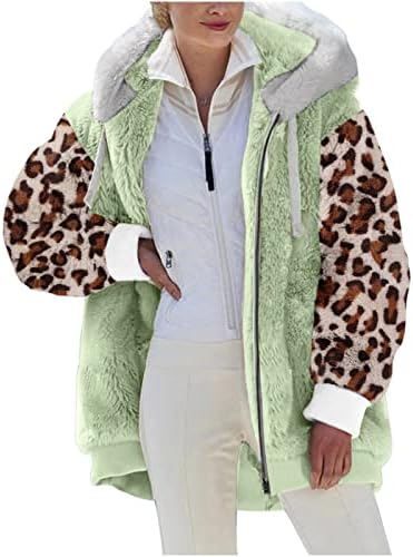 Зимски зимски лажички бушава јакна топла патент нагоре со качулка лепенка палто преголема стрижена облека