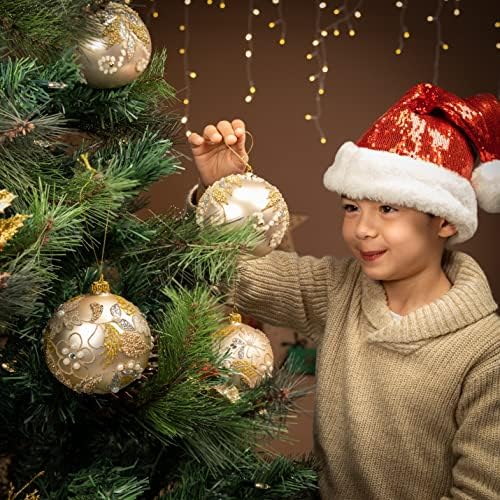 Декорации за божиќни стаклени топка Mbgi Полски рачен украс 3,94 инчи Елегантни Божиќни украси Стилски декор за празнична свадбена