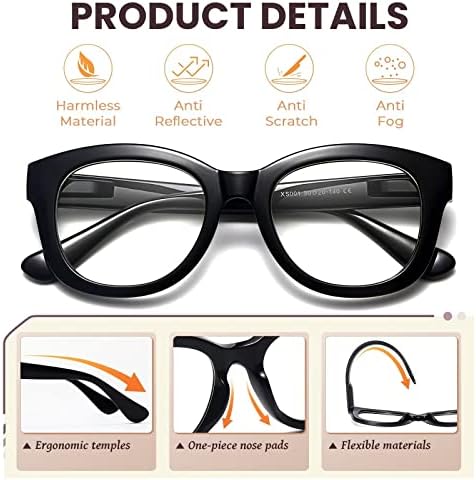 Гаоје 6 спакувајте Преголеми Очила за Читање За Жени Стилски Сино Светло Блокирање Против Оптоварување На Очите Читачи На Компјутери Пролетна