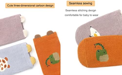 Бебе Бебе Бебе нелизгачки чорапи против лизгање на мали деца со дете на глуждот, цртани чорапи за девојчиња момчиња новороденче новороденче
