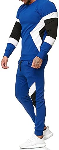 Повици за мажи за мажи со долги ракави со 2 парчиња џемпери за џемпери постави случајни удобни костуми за џогирање 155