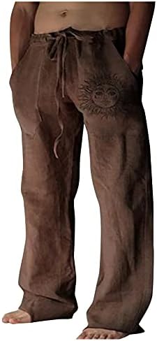 Памучни ленти од памук wenkomg1 мажи, удобно основно влечење во средна тежина Брзо суви лабави случајни пакувања, панталони со