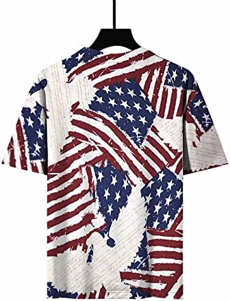 Comigeewa шарена кошула за бранч за дами кратки ракави екипаж на американска starвезда starвезда графички блузи кошули тинејџерска девојка