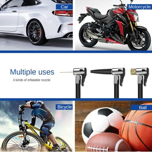 Yfgotfy автомобил/велосипед/кошаркарска пумпа за воздушна пумпа за надувување со дигитален мерач, 4 режими PSI, BAR, KPA, KG/CM2