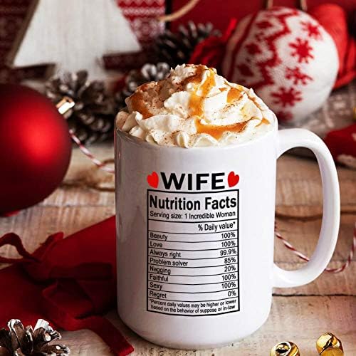 J.Ehonace Прекрасна сопруга исхрана факти етикета за кафе - 15 мл смешни прекрасни подароци од сопруг за Денот на вineубените,