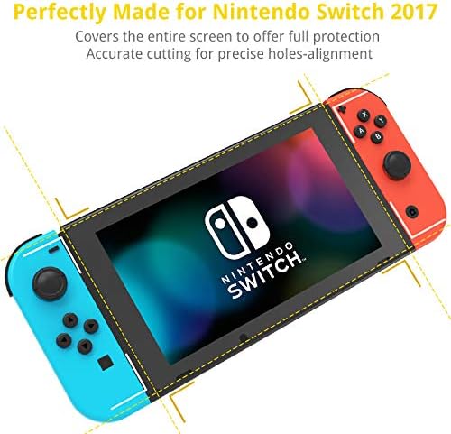 Непрекинав ShatterProof Tempered Glass Ection заштитник за Nintendo Switch [2-Pack] [99,99% HD Clear] [Бесплатно меур] [9H тврдост] [Целосно