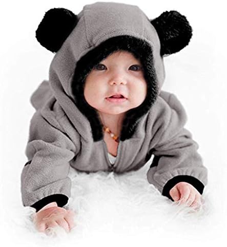 Бебе цврсти девојки новороденче качулка момчиња руно облека, ропер уши, скокање цртан филм момчиња палто и јакна Зимска јакна 4Т момче