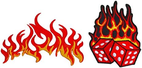 Графички пламен на прашина оган извезено железо на лепенка моторцикл трки топла огнена топка коцки пожар тетоважа тетоважа тетоважа тетоважа