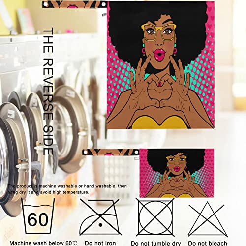 visesunny Поп-Арт Африкански Девојка Се Соочуваат со 2 парчиња Пелени Менување Торби Влажни Кеси Со Патент Џебови Перат Еднократно Пространа