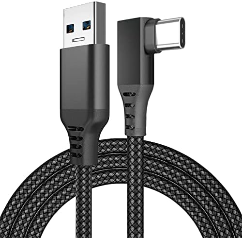 5M/16FT USB3.0 до USB Type C 90 степени кабел со 5Gbps брз трансфер на податоци USB C кабел за полнење за Oculus Quest 1/2, VR глава