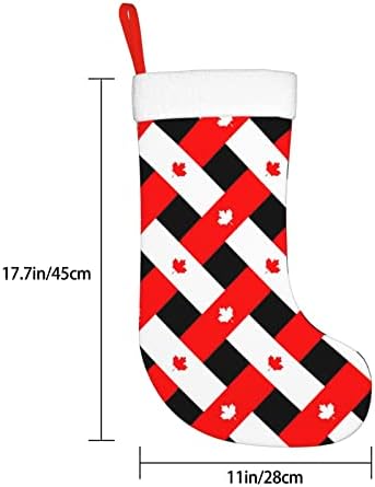 Божиќни чорапи на Аугенстер Канадски лисја од лисја од двострана камин што виси чорапи