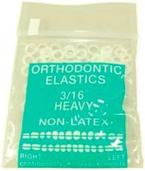 100 пакувања Ортодонтски еластични ленти со дијаметар од 3/16 инчи не латекс - одлично за Dreadlocks, плетенки, горните јазли