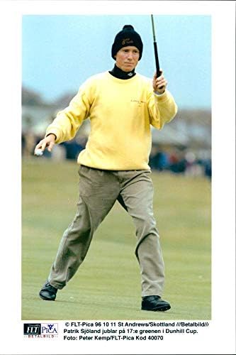 Гроздобер фотографија на шведскиот играч за голф Патрик Сјоланд игра во Купот на Алфред Данхил 1996 година