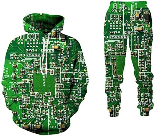 Електронски чип 3Д печатени панталони со качулки поставени мажи жени обични харајуку спортски носат хипхоп худли