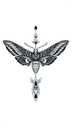Санерлијан пеперутка привремена налепница за тетоважа молци инсекти лажни жени девојки за градите на грбот на раката уметност 10,5x6cm сет