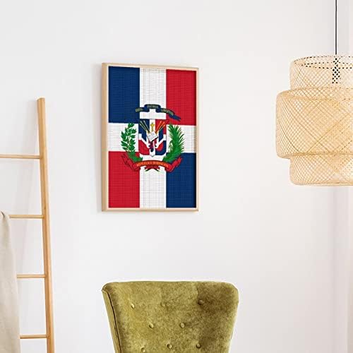 Доминиканска република знаме Декоративни комплети за сликање на дијаманти, смешни 5д DIY, целосна вежба дијамантски точки слики