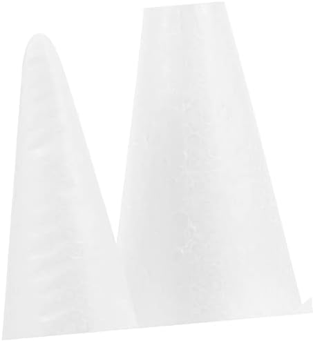 Yarnow 15 парчиња пена конус облик на новогодишна елка пена конуси форми пена конус занает бел маса декор бел украс украси занаети бели