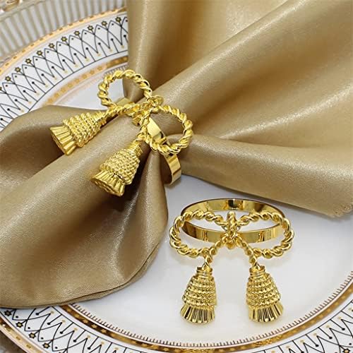 ДУБА 12/ПЦС златни салфетки прстени метални држачи за салфетка за Божиќна вечера за вечера