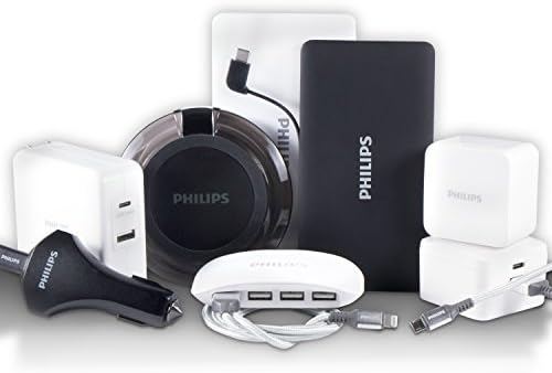 Полнач за автомобили со USB-C Philips 27W, 42W, за iPhone 12/11/Pro/Max/XS/XR/X/8, iPad Pro/Air/Mini, MacBook Air, Samsung Galaxy S21/S10/S9/Plus