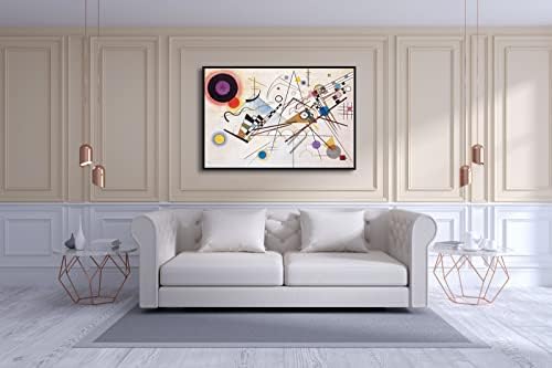 Wieco Art Голема врамена платна wallидна уметност Wassily Kandinsky Composition Viii Print на познати слики Апстрактни платно отпечатоци