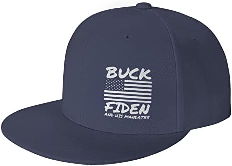 Бак Фиден и капи со мандат рамен Билм, црна прилагодлива капа за бејзбол капа мода камионџија за мажи жени