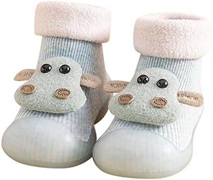 Детско деца новороденчиња новороденчиња за девојчиња за девојчиња први пешаци задебелени топли слатки чевли за момчиња