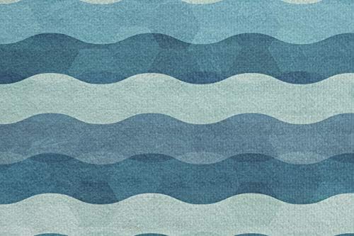 Амбесон Апстрактна јога мат пешкир, океански тематски бран дизајн морски уметнички дела водна палета на бои хоризонтална, нелизгачка потта