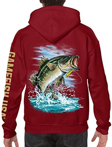 Gamefish USA Pullover Fleece Hooded Hooded Sweatshirt Bass Bass Hoodie