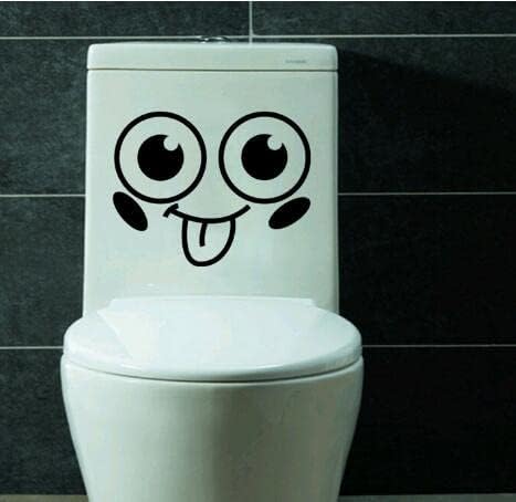 Сики 3д Цртан Филм Налепница За Бања Тоалетно Седиште Ѕидни Налепници Среќно Лице Налепници ЗА Тоалет САМ Персонализирана Налепница