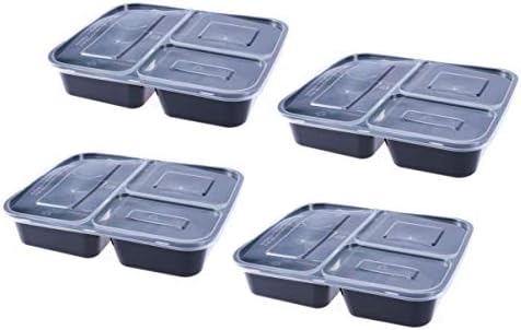 Хемотон бенто кутија за ручек со храна контејнери за храна контејнери Бенто ручек 4 парчиња кутија за складирање на храна 3-одделенија за