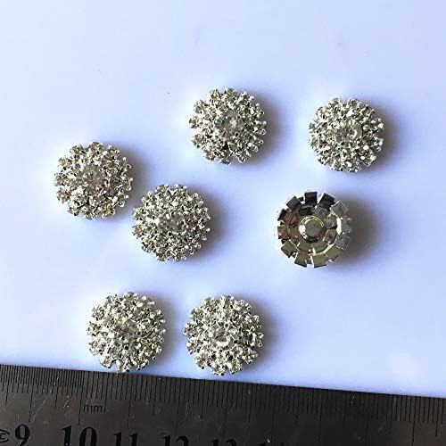 Сребрен тон чист кристал ринестон DIY украси за рамни копчиња за коса додатоци за коса декори