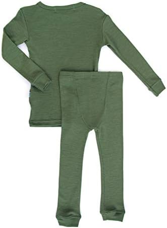 Чиста мерино волна детска долна облека пижама сет, природен и органски топол основен слој долг Johnон, дете и спиење за новороденчиња