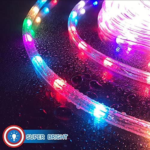 Русел декор јаже светла 30ft RGB боја Промена на водоотпорна флексибилна забава свадба Божиќна затворена внатрешна декорација