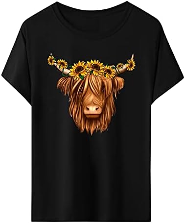 Turtleneck joments Petite женски обичен маица со кратки ракави со кратки ракави Основни летни врвови лабава чиста крава печатена