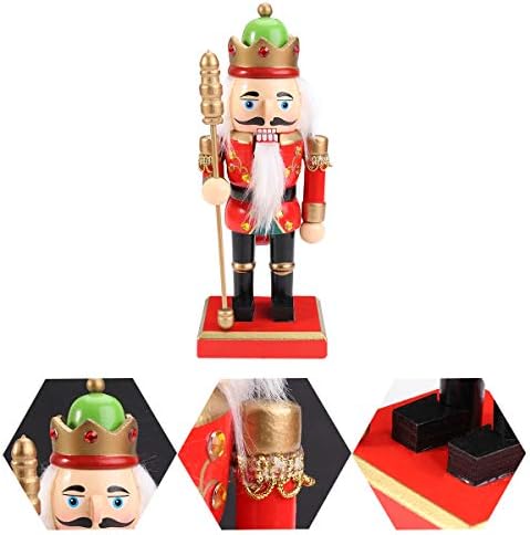 Keseoo 20cm Божиќ Нова дебела војник дрва куклена рачно изработена орев војник кукла украси за забава