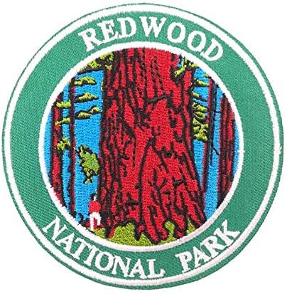 Национален парк со симпатична пета црвено дрво везено железо на шиење на значка за лепенка