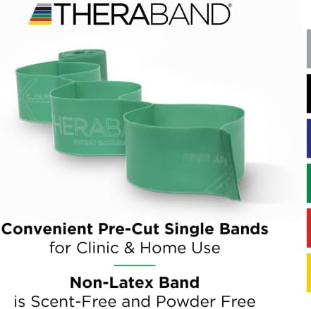 Theraband CLX Resistance Band со јамки, 25 дворна кутија за фитнес опсези за целосни вежби за тело, еластичен опсег за пилатес, јога,