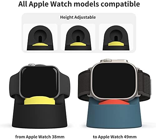 Висински Прилагодлив Држач За Полнач За Apple Watch Ultra, Силиконска Станица За Полнење Sinjimoru За Apple Watch серија 1/2/3/4/5/6/7/SE/SE2/8/Ултра.