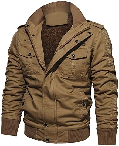 Палто на Ymosrh за мажи есенска зимска воена облека патент џеб лабава јакни за дишење на палто