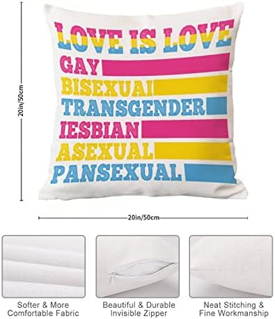 Loveубовта е Loveубов геј бисексуаи трансродова фрлање перница за капаци на перница, пансексуален трансродова ЛГБТК геј виножито перница, плоштад