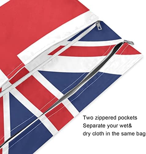 Велика Британија Унија Џек Знаме Британска Влажна Сува Торба 2 Пакувајте Со Патент, Торбичка За Организатор На Платнена Пелена Водоотпорна