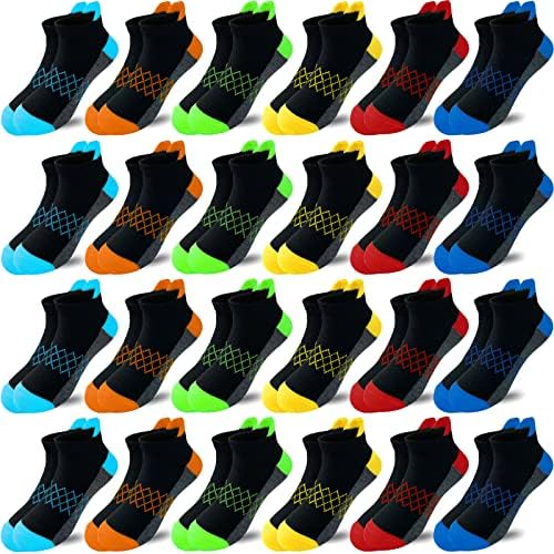 Момци на Цумолиу Чокапи 24 пара половина перничиња со ниско сечење чорапи на глуждот Атлетски спортски чорапи за мали големи деца на