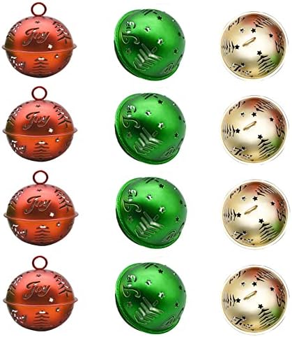 Пиненџој 12 парчиња 2,5 инчен Џамбо Џингл Бел 63мм Божиќно Ѕвонче Со Шупливи Дезени Големо Метално Занаетчиско Ѕвоно За Празнични Божиќни