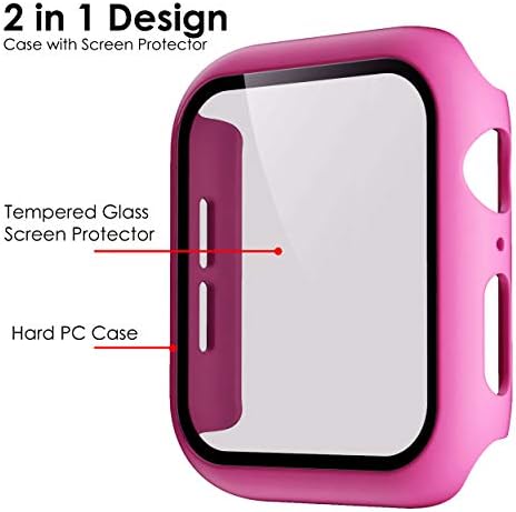 Поканичен компатибилен со Apple Watch SE 6 5 4 3 2 1 Серија iWatch 9h калено стакло куќиште на целото тело за заштита на екранот на