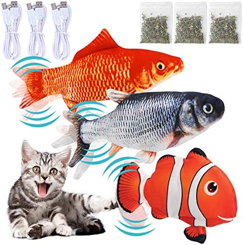 3 пакувања играчка со флопи риби кучиња, флопи риба играчка играчка мачка интерактивни играчки за маче